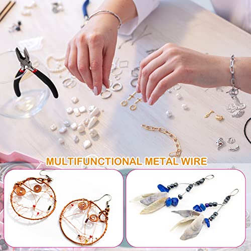 Funrous 5 Rolls 5 Size Jewelry Wire 18, 20, 22, 24, 26 Gauge Copper Wire Kit Jewelry Beading Bendable Craft Metal for Making Crafts, Sculpting with a Pliers(Silver) - color: Silver