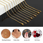 UMAOKANG 20pcs Jewelry Chains Bulk for Men and Women Necklace DIY, Gold Plated Stainless Steel Cable Chain Jewelry Supplies (18 Inches) - color: Gold Cable, size: 18 Inch