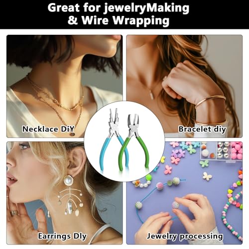 2 Pieces 6 in 1 Jewelry Pliers Jewelry Making Tool Bail Making Pliers bending Wire Bending for Beading Looping Shaping Wire DIY Crafts,Jewelry Makings Looping Crafts - style: 2pcs - 6 In 1 Wire Looping Pliers