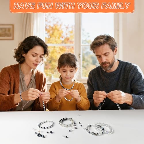 1000pcs Glass Beads for Jewelry Making Colorful Rainbow Craft Crystal Beads with Loose Beads Sparkly Beads for DIY Necklace Bracelet Earring(Black, Gold) - color: Black, Gold