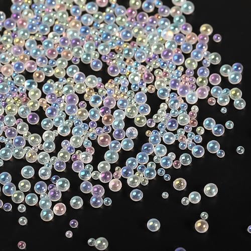Acrylic Micro Beads 0.5-3mm -40000 Pcs- Premium Seed Beads for Resin Art, Nail Art, Jewelry Making, DIY Crafts, Model Building, Vase Filler & Decorative Scatter (White) - color: White