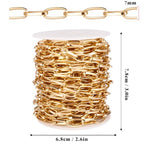 33FT Gold Paperclip Chains Roll, 7mm Aluminum Cable Link Chain Spool Bulk for DIY Crafts Jewelry Making - color: gold, size: 7MM