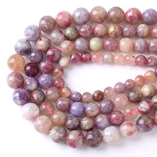 60pcs 6mm 5A Natural Pink Tourmaline Stone Beads Round Loose Spacer Healing Energy Beads for Jewelry Making DIY Bracelets Necklaces 15" (6mm, Pink Tourmaline) - color: Pink Tourmaline, size: 6mm