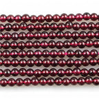 MJDCB 225pcs Natural Small Stone Beads 3mm Red Garnet Round Smooth Loose Gemstone Bead for Jewelry Making Bracelets Earrings Necklaces Accessories - color: Red Garnet