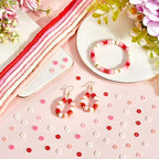 SUNNYCLUE 1 Box 2118pcs 6 Strands 6mm Polymer Clay Beads Pink Clay Beads Bulk Flat Round Spacer Funtopia Heishi Disc Strand Bead Bulk for Jewelry Making Valentine's Day Earring Bracelet DIY Crafts - style: Style 1
