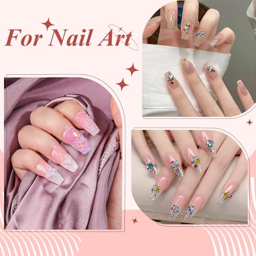 12000Pcs Nail Art Rhinestones Colorful Rhinestones Kit, 1.5mm Pointed Bottom Rhinestones Crystals Stones Diamonds Gems Bedazzler with Pickup Tools for Nails Face Eyes Makeup Crafts (24-K1-1.5mm) - color: 24-K1-pointed