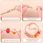 30 Pcs Snake Chain Charm Bracelet with Bracelet Helper - Adjustable DIY Jewelry Making Kit for Women, Gold & Silver Metal Bracelets with Heart Lobster Clasp Extender, Craft Supplies & Gifts