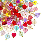 50pcs Glass Pendant Charms - Multicolor Theme Drops for Necklace Craft, Jewelry Making Supplies (Various Styles) - style: Heart 3#