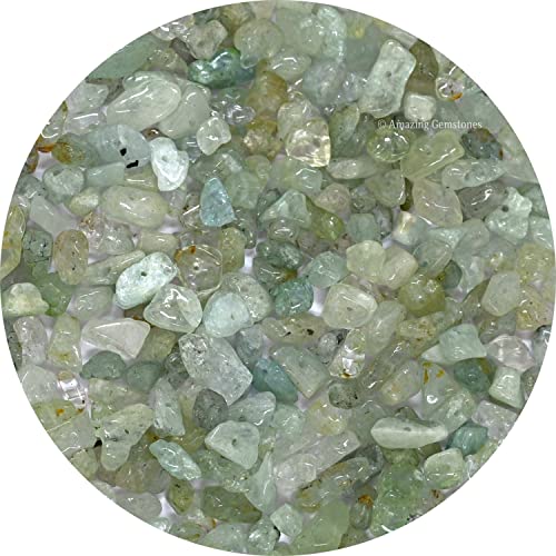 Light Green Aventurine Pre Drilled Natural Crystals Crushed Chips Beads for Jewelry Making, DIY Handmade Healing Crystals (25 Inch Strand) - color: Green Aventurine (light)