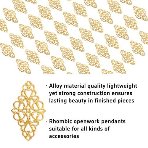 Hollow Filigree Charms - color: Antique Gold