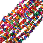Chip Shells, 260pcs 5-8mm Irregular Beads with Holes, Deep Color Shell & Sapphire Chip Beads for Jewelry Making - color: Deep Multicolor