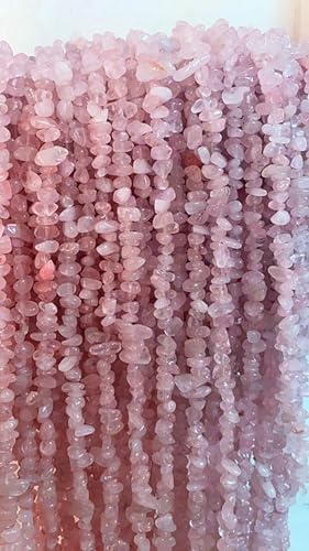 3-5mm Natural Rose Quartz Gemstone Chips Loose Beads Semi Precious for Jewelry Making DIY Handmade Craft Supplies 1 Strand per Bag Approxi 32" - color: Rose Quartz