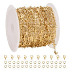 SMYHTGLIF 13 Feet Gold Cross Chain for Jewelry Making Stainless Steel Chain Bulk Craft Jewelry with Lobster Clasps and Jump Rings - color: Cross Gold