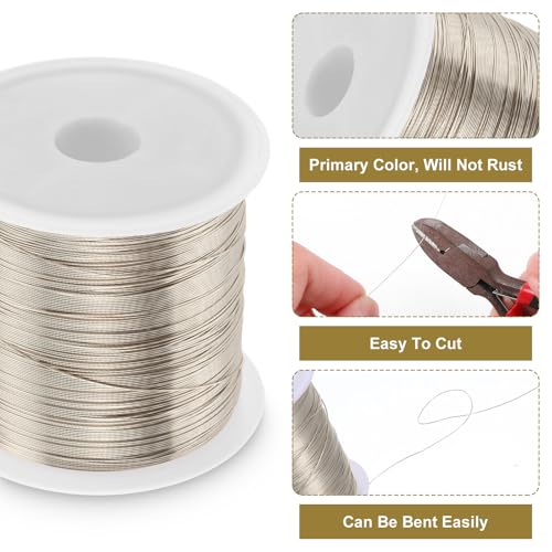 328 Feet Jewelry Making Wire, 28 Gauge Wire for Jewelry Making, 0.3mm X 100m Tarnish Resistant Copper Wires for Wrapping and Crafting (Sliver) - color: Silver