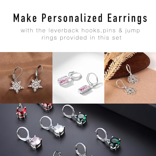 180Pcs No Tarnish Leverback Hooks & Pins for Earring Making, stino Hypoallergenic Stainless Steel Jewerly Findings Supplies, Gold Plated & Silver Set (Silver) - color: Silver