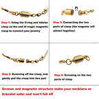 Zpsolution Screw Magnetic Clasps for Necklaces Safety Magnetic Locking Jewelry Clasp Converter - color: 4 Glod and 4 Silver
