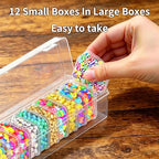 Bead Organizer Box, 13 Pcs Compartments Clear Plastic Storage Containers Set for Bracelet Making DIY, Jewelry, Small Parts - size: 13 Compartments