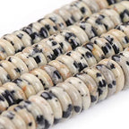 JOE FOREMAN 2x6mm Natural Dalmatian Dalmation Jasper Stone Heishi Disc Rondelle Spacer Beads for Jewelry Making Full 15" Strand Energy Stone Healing Power Crystal - color: Dalmatian Dalmation Jasper