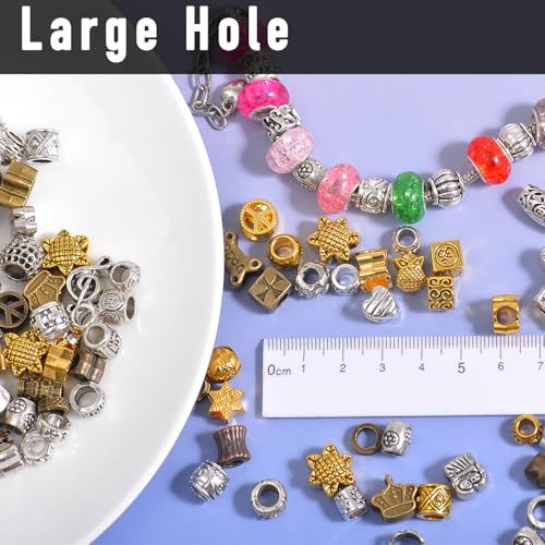 stino Metal Charms for Jewelry Making 100gram, Bulk Tibetan Silver & Gold Plated Trinkets for Earring Necklace Jewelry Making and Findings - color: Bead Charm Mixed Color