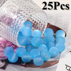 25pcs Resin Transparent Frosted Beads 16mm Cat Eye Circular Rubber Bead Spacer Bead DIY Making Friendship Bracelet Phone Chain Keychain Pen Beads Accessories (Blue) - color: Blue