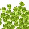 100pcs Olive Green Faceted Crystal Glass Beads 8x10mm, Shiny Teardrop Glass Beads for Jewelry Making, Crystal Beads for Bracelet Necklace Earring DIY Craft - color: Olive Green
