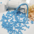 Bala&Fillic Opaque Light Blue Pearl Color 4mm Seed Beads About 1200pcs/100Grams in Bag, 6/0 Glass Craft Beads for Making Bracelet and Necklace (Light Blue Pearl) - color: Light Blue Pearl -4mm