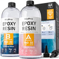 Nicpro 64 Ounce Crystal Clear Epoxy Resin Kit, Food Safe DIY Starter Epoxy Resin for Craft, Canvas Painting, Molds Pigment Jewelry Making, Resin Coating and Casting - size: 64oz
