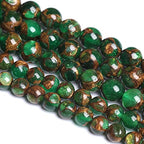 6MM 60PCS Green Cloisonne Craft Loose Round Beads for Jewelry Making DIY Bracelet - color: Green Cloisonne, size: 6mm