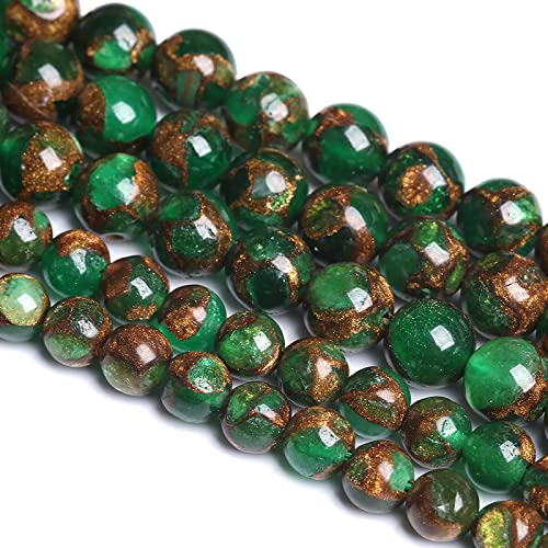 6MM 60PCS Green Cloisonne Craft Loose Round Beads for Jewelry Making DIY Bracelet - color: Green Cloisonne, size: 6mm