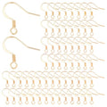 SUNNYCLUE 1 Box 100Pcs 18k Gold Plated Earring Hooks French Ear Hooks Fish Hook Earrings Ear Wires Fishhook Earring Findings for Jewellery Making Adult DIY Dangle Earrings Craft Accessories Supply - color: 100pcs Real 18k Gold Plated Earring Hooks