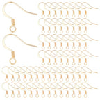 SUNNYCLUE 1 Box 100Pcs 18k Gold Plated Earring Hooks French Ear Hooks Fish Hook Earrings Ear Wires Fishhook Earring Findings for Jewellery Making Adult DIY Dangle Earrings Craft Accessories Supply - color: 100pcs Real 18k Gold Plated Earring Hooks