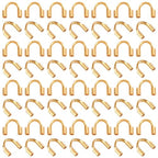 PH PandaHall 60pcs 18K Gold Wire Guardian, Golden U-Shape Cable Protector 304 Stainless Steel Wire Guard Loops Thread Protector for Earring Bracelet Necklace Pendants Jewelry Crafts Making, Hole 0.8mm