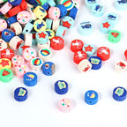 200PCS Polymer Clay Ocean Animal Beads - 10mm Mixed Colorful Flat Round Beads Spacer Kit for Jewelry Making DIY Bracelet Necklace - color: Clay Ocean Animals