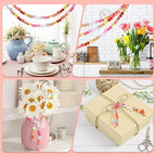 Tradder 200 Pcs Daisy Wooden Beads for Crafts 16mm 20mm Assorted Loose Spacer Round Daisy Flower Wood Beads for DIY Crafts Necklace Bracelet Jewelry Making Garland Home Decor - style: Daisy Flower