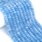 76pcs 5x8mm Natural Stone Dark Blue Aquamarine Rondelle Spacer Loose Beads Abacus Disk Stone Round Loose Gemstone Beads for Jewelry Making DIY Bracelet Necklace - color: Blue Aquamarine Stone