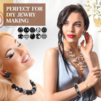 Ferreve 20 Pcs Chunky Bubblegum Beads 20mm Focal Pen Large Rhinestone Pearl Beads for DIY Beadable Pen School Jewelry Making Keychain Craft Making(Black) - color: Black