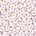 300Pcs Letter Beads Y 4X7mm Gold Alphabet Beads Acrylic Round Shape Loose Beads for Name Bracelets Necklaces Key Chains DIY Jewelry Making (Y) - color: Gold, size: Y