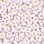300Pcs Letter Beads Y 4X7mm Gold Alphabet Beads Acrylic Round Shape Loose Beads for Name Bracelets Necklaces Key Chains DIY Jewelry Making (Y) - color: Gold, size: Y