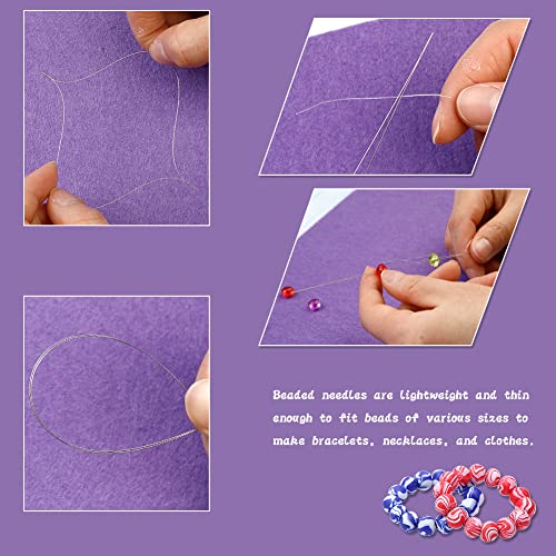 58 Pcs Beading Needles for Jewelry Making, Big Eye Beading Needles Ultra-Thin Stainless Steel Craft Seed Bead Needles, Flexible Eye, Perfect for Beading, Embroidery & DIY Crafts - style: 58 Pcs
