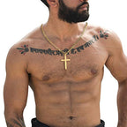 CaptainSteeL Cross Necklace for Men - Stainless Steel Silver/Gold Plain Cross Pendant Necklace Simple Jewelry Gifts, 20/22/24/26 Inches 3:1 Figaro Link Chain 4/5/6mm Width - size: 24inch, style: 6mm GOLD