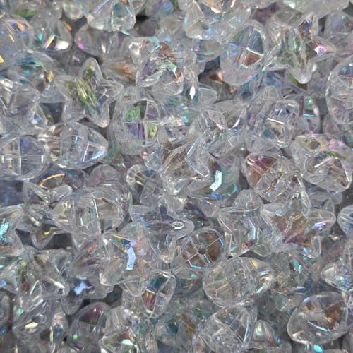 INSPIRELLE 50 Pieces Acrylic Large Star Beads 20mm Crystal AB Beads for Jewelry Craft Making - color: 50x Large Crystal AB Stars