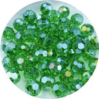 Crystal Glass Beads 400 Pieces 4mm Round Faceted Glass Spacer Beads for Jewelry Making Bracelet Earring Necklace DIY Craft Supplies(Green AB) - color: Green AB, size: 4mm