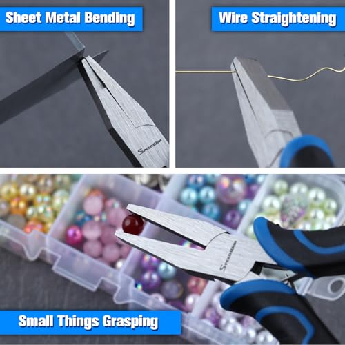 SPEEDWOX Flat Nose Pliers Smooth Jaw Pliers For Jewelry Making Precision Duck Bill Fine Plier Metal Bending Plier Wire Wrapping Wire Bending Straightening Ring Opening Jewelry Making Supplies - style: Flat Nose Pliers