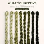 Natural 100% Silk Thread, Handmade Embroidery Thread Silk Floss 8 Colors 110m Each (77) - color: 77