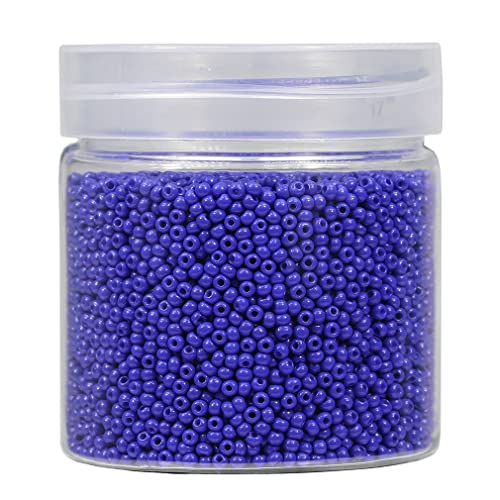 Bala&Fillic 2mm Round Size Almost Uniform Seed Beads About 10000pcs /110 Grams in Box Dark Blue Color 12/0 Small Glass Beads for Jewelry Making, Hole 0.6mm (Dark Blue) - color: Dark Blue