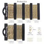 14k Gold Necklace Chains for Jewelry Making, Total 20 Feet 6 Rolls Bracelet Chains for DIY, 3.3 Feet Each Style, 14K Gold Plated Chain with Jump Rings/Lobster Clasps/Connectors - color: 14k Gold-20 Feet 6 Rolls