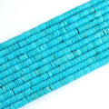 150pcs 2x4mm Natural Blue Turquoise Stone Tube Shape Beads Loose Flat Round Cylinder Flat Spacer Black Stone Beads for Bracelet Earrings Jewelry Making - color: Blue Turquoise, size: 2x4mm Tube shape