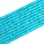 150pcs 2x4mm Natural Blue Turquoise Stone Tube Shape Beads Loose Flat Round Cylinder Flat Spacer Black Stone Beads for Bracelet Earrings Jewelry Making - color: Blue Turquoise, size: 2x4mm Tube shape