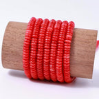 Natural Red Agate Disk Stone Spacer Beads 6x2mm 38cm/str Flat Rondelle Loose Semi Gemstone Caps for Making Bracelets Necklace - color: Red Agate