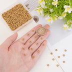 PH PandaHall 300pcs Tibetan Flower Spacer Beads, 6mm Antique Golden Alloy Daisy Beads Snowflake Loose Beads Jewelry Spacers for Bracelet Necklace Earring Jewelry Making Supplies - color: Antique Golden